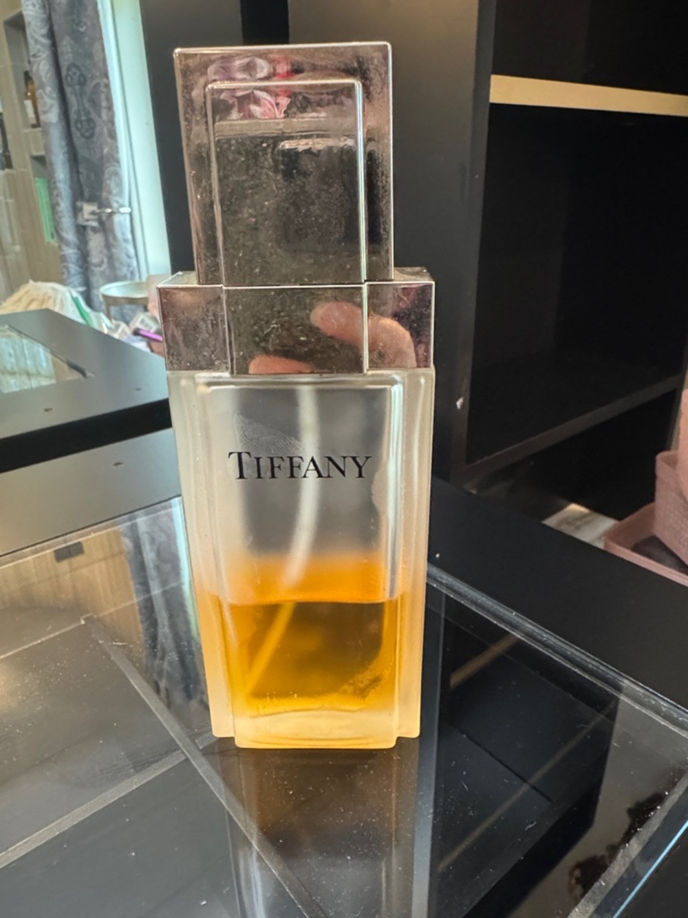 Tiffany Perfume Bottle - Amber & Silver Accents